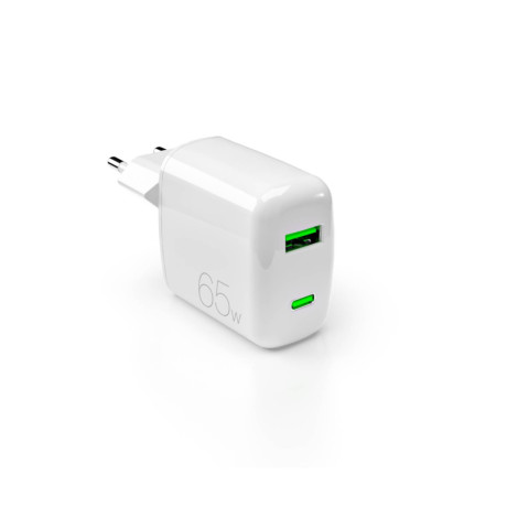Puro Wall charger GaN 65W 1xUSB + 1xUSB-C, white