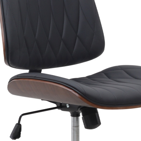 Καρέκλα Γραφείου Corina Megapap από Τεχνόδερμα Χρώμα Μαύρο 60x65x82/92εκ.