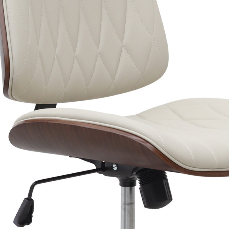 Καρέκλα Γραφείου Corina Megapap από Τεχνόδερμα Χρώμα Ανοιχτό Μπεζ 60x65x82/92εκ.