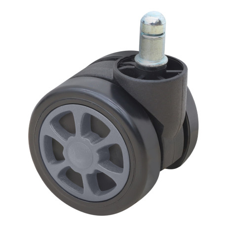 Ανταλλακτικά Ροδάκια Megapap για Καρέκλες Γραφείου σετ 5 τμχ Χρώμα Μαύρο - Γκρι