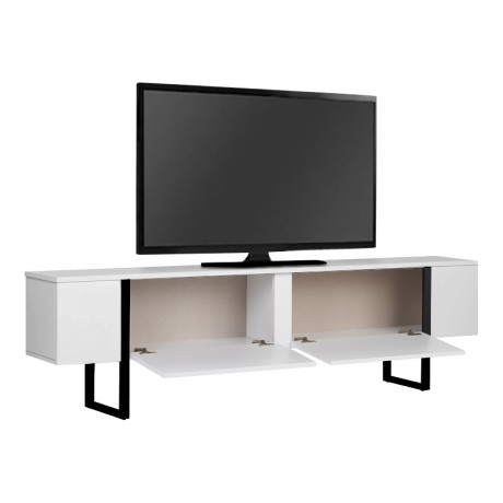 Έπιπλο Τηλεόρασης Luxe Megapap Χρώμα Λευκό - Μαύρο 180x30x50εκ.