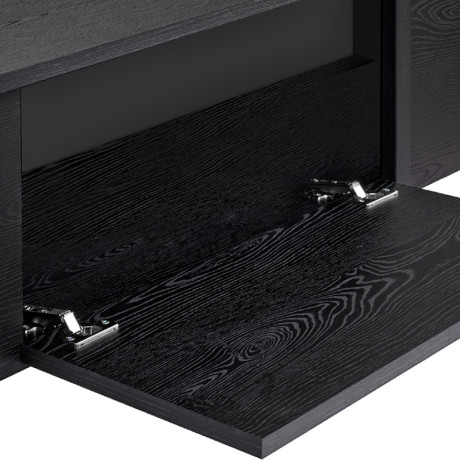 Έπιπλο Τηλεόρασης Luxe Megapap Χρώμα Black Wood 180x30x50εκ.