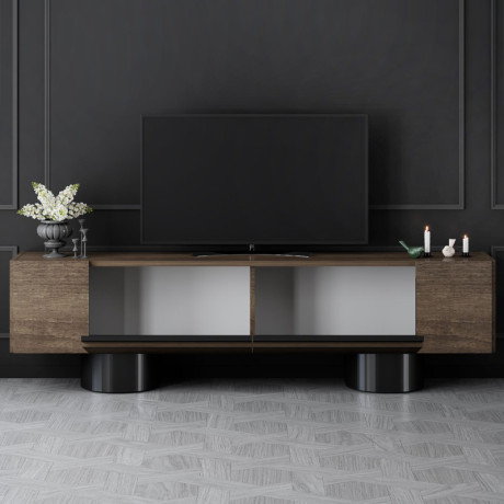 Έπιπλο Τηλεόρασης Haven Megapap Χρώμα Καρυδί 180x30x50εκ.