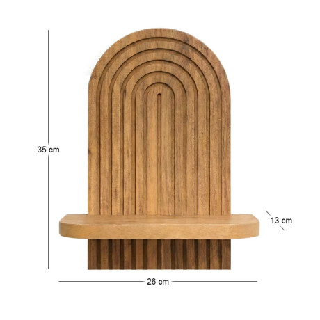 Ραφιέρα Τοίχου Artwill Megapap mdf Χρώμα oak 26x13x35εκ.