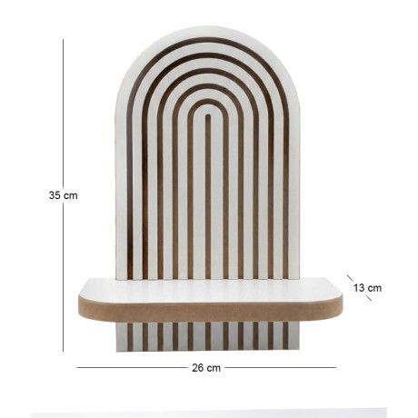 Ραφιέρα Τοίχου Artwill Megapap mdf Χρώμα Λευκό - oak 26x13x35εκ.