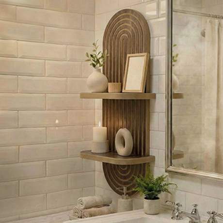 Ραφιέρα Τοίχου Artwill Megapap mdf Χρώμα Wenge 26x13x70εκ.