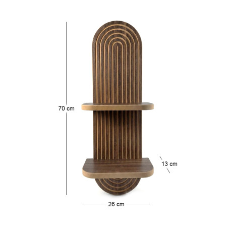 Ραφιέρα Τοίχου Artwill Megapap mdf Χρώμα Wenge 26x13x70εκ.