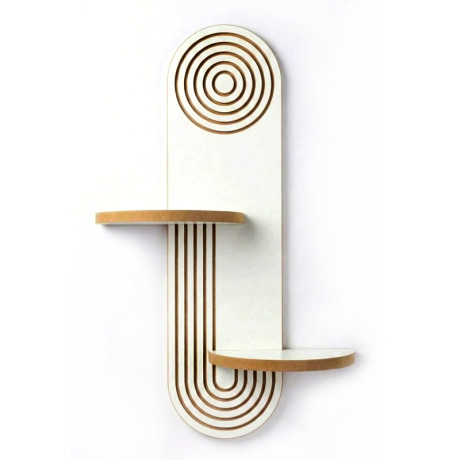 Ραφιέρα Τοίχου Artwill Megapap mdf Χρώμα Λευκό - oak 46x13x70εκ.