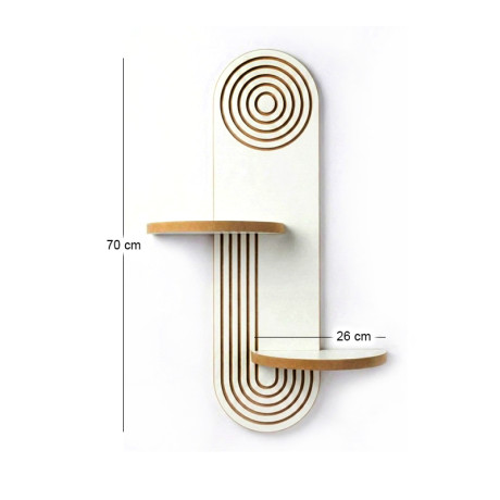 Ραφιέρα Τοίχου Artwill Megapap mdf Χρώμα Λευκό - oak 46x13x70εκ.