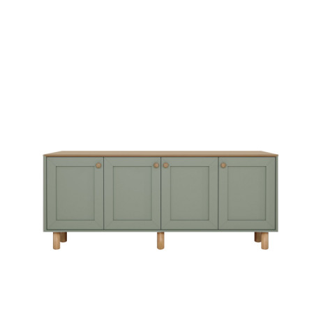 Μπουφές Bohemian Megapap Χρώμα Πράσινο - Φυσικό Οξιάς 180x40x75εκ.