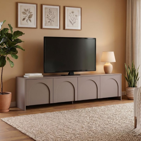 Έπιπλο Τηλεόρασης Aurelia Megapap Χρώμα Μόκα 180x32x45εκ.