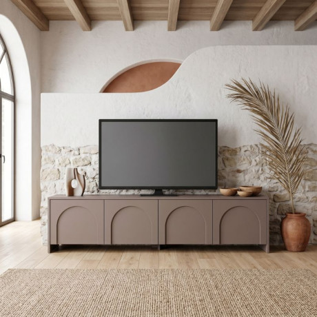Έπιπλο Τηλεόρασης Aurelia Megapap Χρώμα Μόκα 180x32x45εκ.