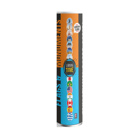 K-Toyz Learning Tubes: Mega Tube Flags & Monuments 40cm (English Language) (lt-028)