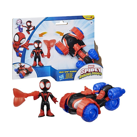 Hasbro Disney jr Marvel: Spidey and his Amazing Friends - Miles 'spin' Morales Techno Racer Vehicle (G2460)
