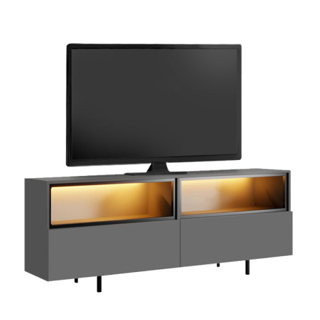 Έπιπλο Τηλεόρασης eco Megapap με led rgb Χρώμα Ανθρακί 180x32x67εκ.