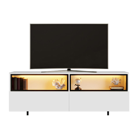 Έπιπλο Τηλεόρασης eco Megapap με led rgb Χρώμα Λευκό 180x32x67εκ.