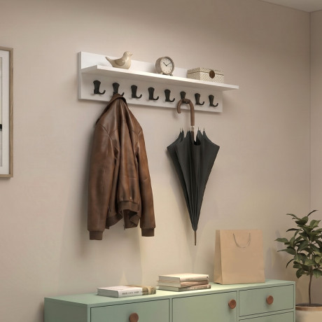 Κρεμάστρα Τοίχου Vettini Megapap Χρώμα Λευκό 100x12x20εκ.