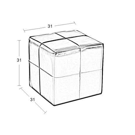 ENZO WHITE PU ΣΚΑΜΠΟ 31X31X31εκ.