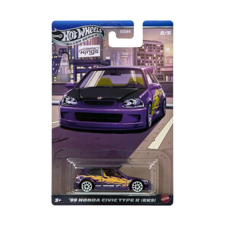 Mattel hot Wheels Silver Series: Compact Kings - '99 Honda Civic Type r (Ek9) Vehicle (Jkx57)