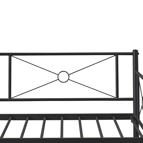 Καναπές Κρεβάτι ArteLibre CIMARRON Μαύρο Μέταλλο 197.5x96x75cm (Στρώμα 90x190cm)