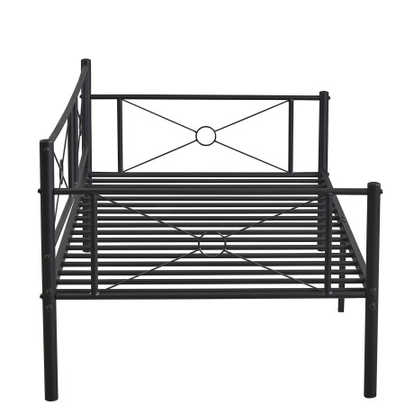 Καναπές Κρεβάτι ArteLibre CIMARRON Μαύρο Μέταλλο 197.5x96x75cm (Στρώμα 90x190cm)