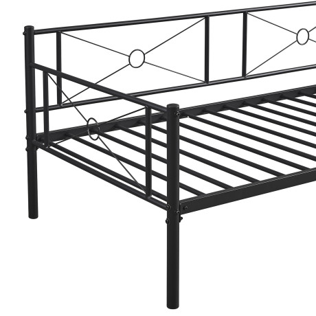 Καναπές Κρεβάτι ArteLibre CIMARRON Μαύρο Μέταλλο 197.5x96x75cm (Στρώμα 90x190cm)