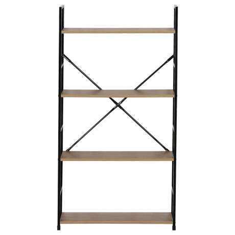 Ραφιέρα ArteLibre DARROW Με 4 Ράφια Δρυς/Μαύρο Μοριοσανίδα/Μέταλλο 58.6x23.5x112cm