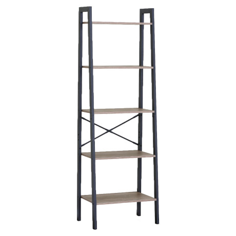 Ραφιέρα ArteLibre TARNOX Με 5 Ράφια Δρυς/Μαύρο MDF/Μέταλλο 56x37.8x172.2cm