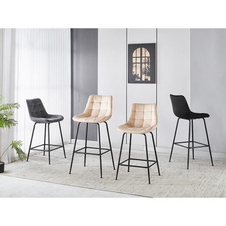 ERMINA BEIGE VELVET ΥΦΑΣΜΑ 64εκ. ΣΚΑΜΠΟ ΜΕΤΑΛΛΙΚΟ 49X50X64-94εκ.