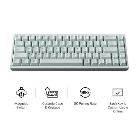 Keychron q16 he (Q16hw-l1) qmk Ceramic Custom Hall Effect  Keyboard rgb Lime Switch 65% us Green
