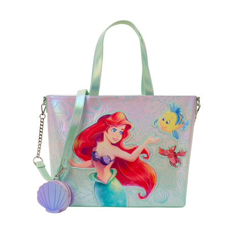 Loungefly Disney: the Little Mermaid - Ariel & Flounder Tote bag With Coin bag (Wdtb3509)