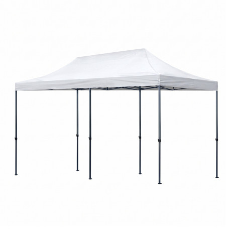Κιόσκι - Gazebo Bari Megapap Πτυσσόμενο Μεταλλικός Σκελετός - Αδιάβροχο Ύφασμα Χρώμα Λευκό 3x6x3,27m.