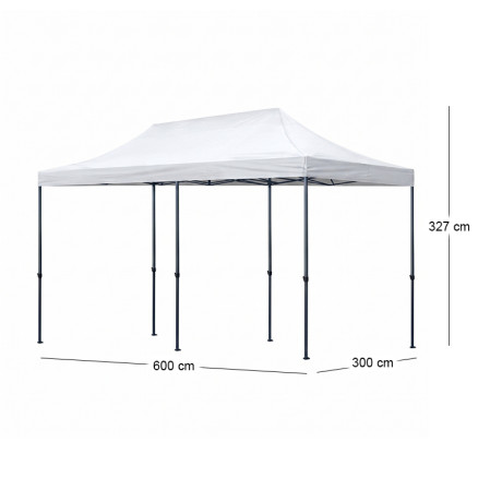 Κιόσκι - Gazebo Bari Megapap Πτυσσόμενο Μεταλλικός Σκελετός - Αδιάβροχο Ύφασμα Χρώμα Λευκό 3x6x3,27m.