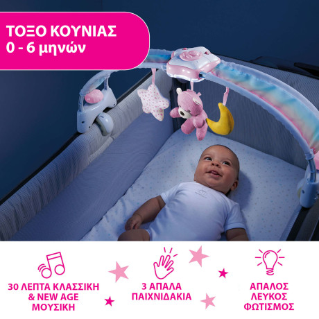 Chicco Βρεφικό Παιχνίδι Κούνιας Rainbow Sky Ροζ Για 0+ Μηνών