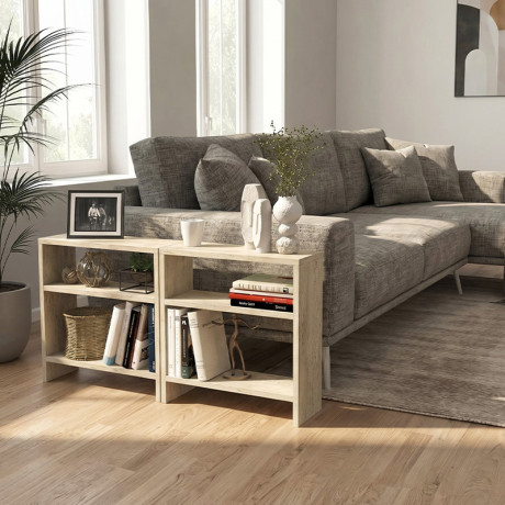 Τραπεζάκι Βοηθητικό Silvanus Megapap Χρώμα Travertine 51x17,5x49εκ.