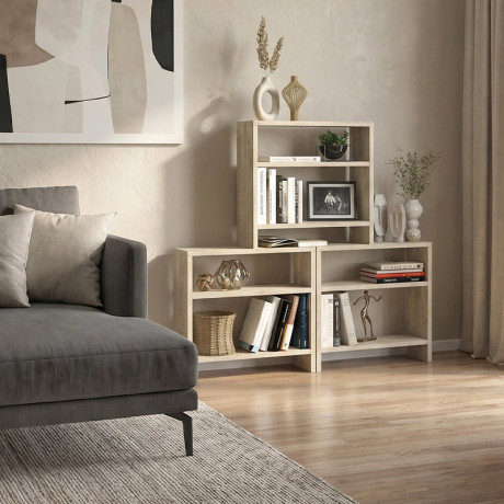 Τραπεζάκι Βοηθητικό Silvanus Megapap Χρώμα Travertine 51x17,5x49εκ.