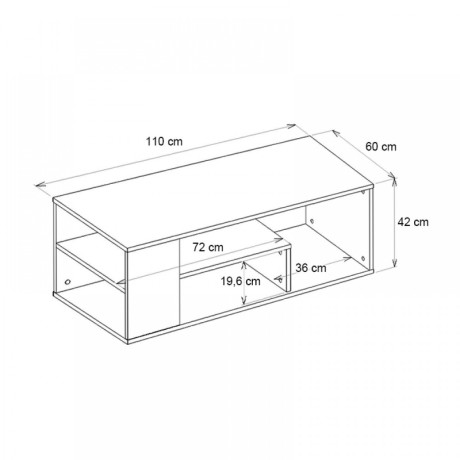 Τραπεζάκι Σαλονιού Abdera Megapap Χρώμα Travertine 110x60x42εκ.
