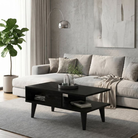 Τραπεζάκι Σαλονιού Andros Megapap Χρώμα Sencron Black 90x54x39,6εκ.