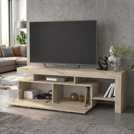 Έπιπλο Τηλεόρασης Acnes Megapap Χρώμα Travertine 160x40x53εκ.