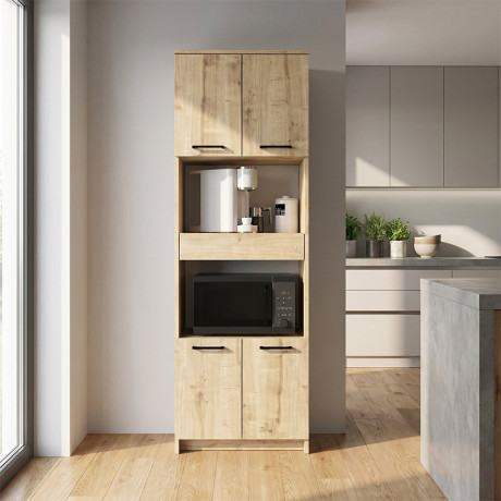 Ντουλάπι Κουζίνας - Μπάνιου Alvento Megapap Χρώμα Sapphire oak 60x42x180εκ.