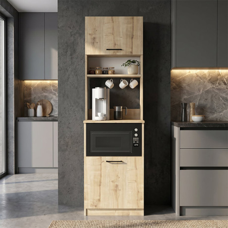 Έπιπλο Κουζίνας Tuco 1 Megapap Χρώμα Sapphire oak 53,8x40x180εκ.