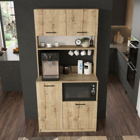 Έπιπλο Κουζίνας Tuco 2 Megapap Χρώμα Sapphire oak 90x40x180εκ.