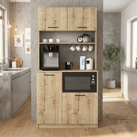 Έπιπλο Κουζίνας Tuco 2 Megapap Χρώμα Sapphire oak 90x40x180εκ.