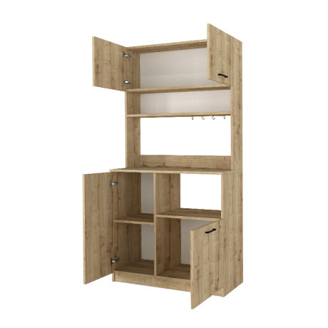Έπιπλο Κουζίνας Tuco 2 Megapap Χρώμα Sapphire oak 90x40x180εκ.
