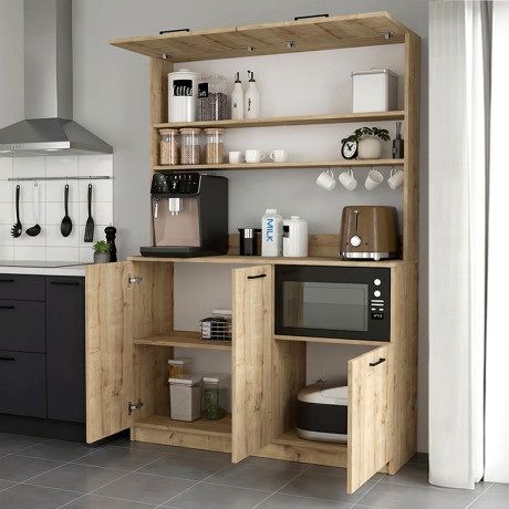 Έπιπλο Κουζίνας Tuco 3 Megapap Χρώμα Sapphire oak 123,8x40x180εκ.
