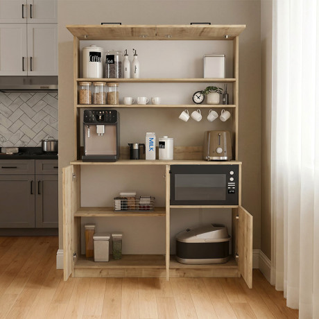 Έπιπλο Κουζίνας Tuco 3 Megapap Χρώμα Sapphire oak 123,8x40x180εκ.
