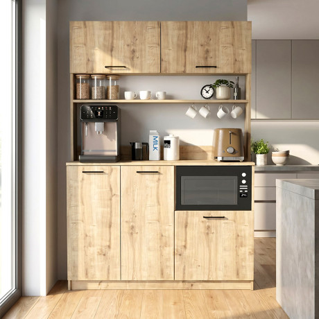 Έπιπλο Κουζίνας Tuco 3 Megapap Χρώμα Sapphire oak 123,8x40x180εκ.
