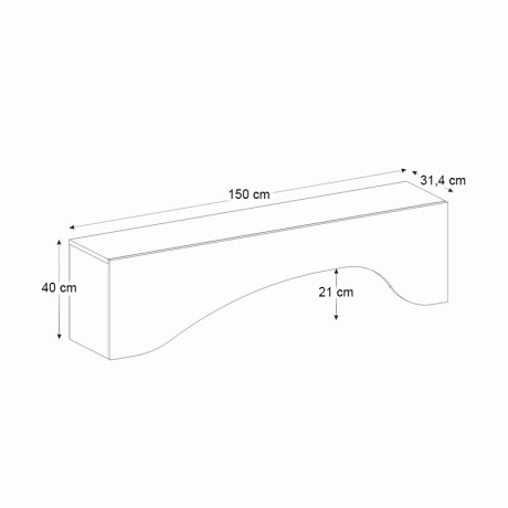 Έπιπλο Τηλεόρασης Mara Megapap με led Χρώμα Λευκό 150x31,4x40εκ.