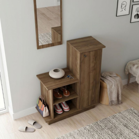 Έπιπλο Εισόδου Cute Megapap Χρώμα Καρυδί 90x35x95εκ.