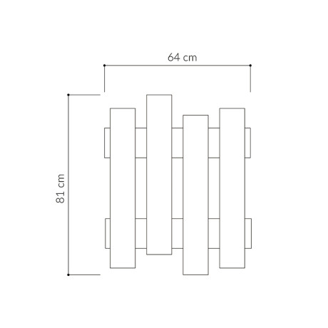 Κρεμάστρα Τοίχου Wave Megapap Χρώμα Sandstone 64x4x81εκ.